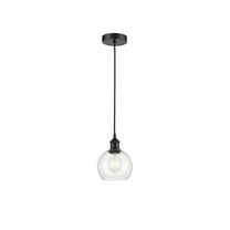 616-1P-BK-G122-6-Innovations Lighting-Athens - 1 Light Mini Pendant In Industrial Style-8.88 Inches Tall and 6 Inches Wide-Matte Black Finish-Clear