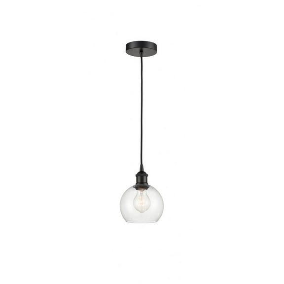 616-1P-BK-G122-6-Innovations Lighting-Athens - 1 Light Mini Pendant In Industrial Style-8.88 Inches Tall and 6 Inches Wide-Matte Black Finish-Clear