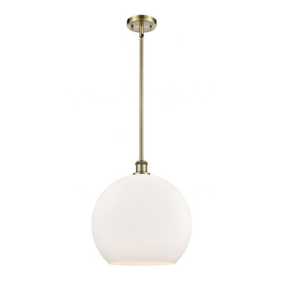 516-1S-AB-G121-14-Innovations Lighting-Athens - 1 Light Pendant In Industrial Style-16.38 Inches Tall and 13.75 Inches Wide-Antique Brass Finish-Matte
