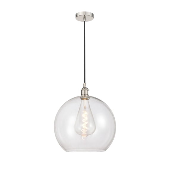 616-1P-PN-G122-14 Innovations Lighting Athens - 1 Light Pendant In Industrial Style-17.38 Inches Tall and 13.75 Inches Wide-Polished Nickel