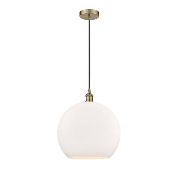 616-1P-AB-G121-14-Innovations Lighting-Athens - 1 Light Pendant In Industrial Style-17.38 Inches Tall and 13.75 Inches Wide-Antique Brass Finish-Matte