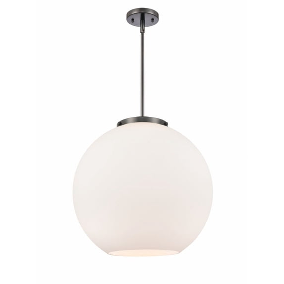 221-1S-BK-G121-18-Innovations Lighting-Athens - 1 Light Pendant In Industrial Style-18.38 Inches Tall and 17.75 Inches Wide-Matte Black Finish-Matte