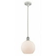 thumbnail image 1 of 516-1S-WPC-G121-8 Innovations Lighting Athens - 1 Light Stem Hung Mini Pendant In Industrial Style-10 Inches Tall and 8 Inches Wide-White/Polished, 1 of 1