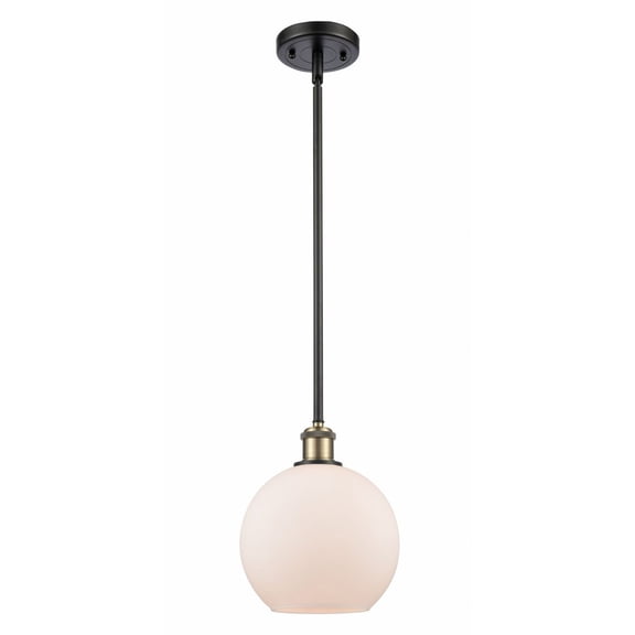 516-1S-BAB-G121-8 Innovations Lighting Athens - 1 Light Stem Hung Mini Pendant In Industrial Style-10 Inches Tall and 8 Inches Wide-Black Antique