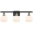thumbnail image 1 of Innovations Lighting  Athens 3 Light 26" Bath Vanity Light - 6" Shade Black Antique Brass/Matte White, 1 of 5