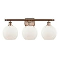 thumbnail image 1 of Innovations Lighting  Athens 3 Light 26" Bath Vanity Light - 8" Shade Antique Copper/Matte White, 1 of 5