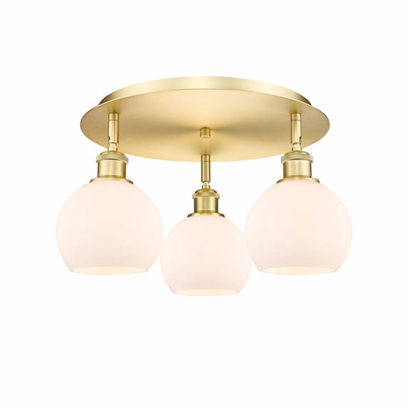 Innovations Lighting - Athens - 3 Light Flush Mount In Industrial Style-8.63