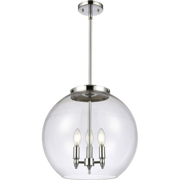 221-3S-PC-G122-16-Innovations Lighting-Athens - 3 Light Pendant In Industrial Style-16.38 Inches Tall and 15.75 Inches Wide-Polished Chrome