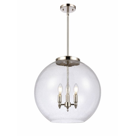 221-3S-PN-G124-18 Innovations Lighting Athens - 3 Light Pendant In Industrial Style-18.38 Inches Tall and 17.75 Inches Wide-Polished Nickel