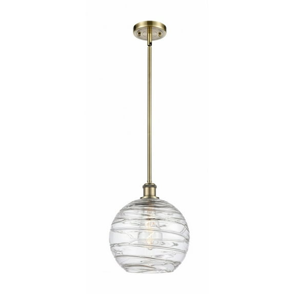 Innovations Lighting Athens Deco Swirl - 1 Light 10" Stem Hung Mini Pendant Antique Brass