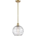 thumbnail image 1 of Innovations Lighting  Athens Deco Swirl - 1 Light 10" Stem Hung Mini Pendant Satin Gold, 1 of 5