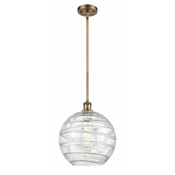 Innovations Lighting Athens Deco Swirl - 1 Light 12" Stem Hung Mini Pendant Brushed Brass