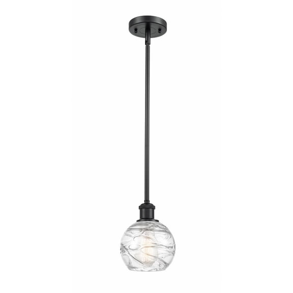 Innovations Lighting  Athens Deco Swirl - 1 Light 6" Stem Hung Mini Pendant Matte Black