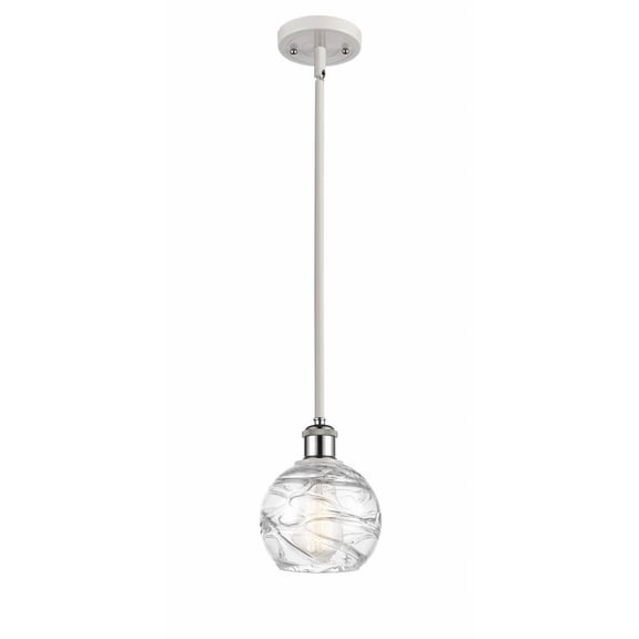 Innovations Lighting Athens Deco Swirl - 1 Light 6" Stem Hung Mini Pendant White and Polished Chrome