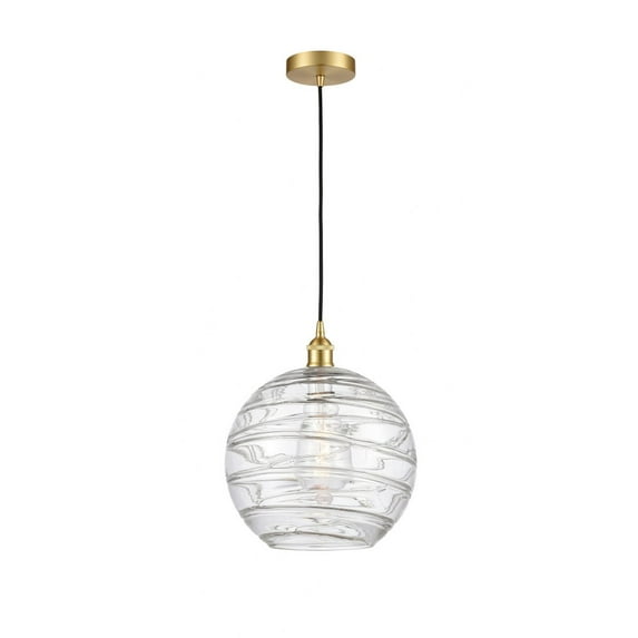 616-1P-SG-G1213-12-Innovations Lighting-Athens Deco Swirl - 1 Light Mini Pendant In Industrial Style-14.75 Inches Tall and 12 Inches Wide-Satin Gold