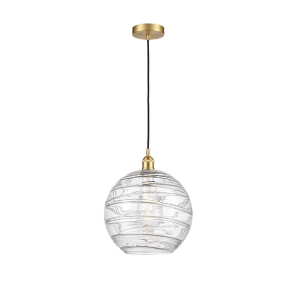 616-1P-SG-G1213-12 Innovations Lighting Athens Deco Swirl - 1 Light Mini Pendant In Industrial Style-14.75 Inches Tall and 12 Inches Wide-Satin Gold
