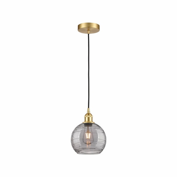 616-1P-SG-G1213-8SM Innovations Lighting Athens Deco Swirl - 1 Light Mini Pendant In Industrial Style-10.75 Inches Tall and 8 Inches Wide-Satin Gold