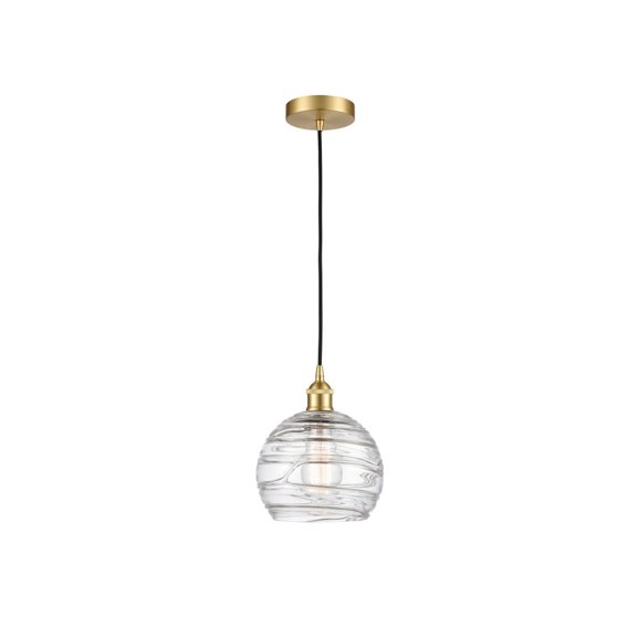 616-1P-SG-G1213-8 Innovations Lighting Athens Deco Swirl - 1 Light Mini Pendant In Industrial Style-10.75 Inches Tall and 8 Inches Wide-Satin Gold