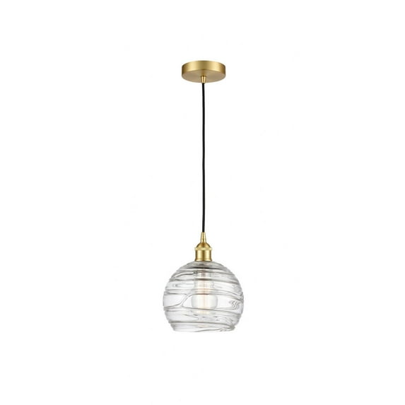 616-1P-SG-G1213-8 Innovations Lighting Athens Deco Swirl - 1 Light Mini Pendant In Industrial Style-10.75 Inches Tall and 8 Inches Wide-Satin Gold