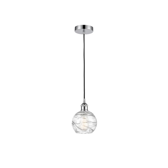 616-1P-PC-G1213-6 Innovations Lighting Athens Deco Swirl - 1 Light Mini Pendant In Industrial Style-8.75 Inches Tall and 6 Inches Wide-Polished Chrome