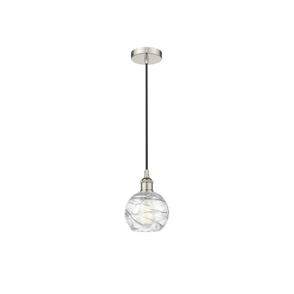 616-1P-PN-G1213-6 Innovations Lighting Athens Deco Swirl - 1 Light Mini Pendant In Industrial Style-8.75 Inches Tall and 6 Inches Wide-Polished Nickel