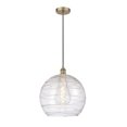 thumbnail image 1 of 616-1P-AB-G1213-14 Innovations Lighting Athens Deco Swirl - 1 Light Pendant In Industrial Style-15.88 Inches Tall and 13 Inches Wide-Antique Brass, 1 of 7