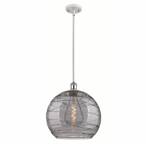 516-1S-WPC-G1213-14SM-Innovations Lighting-Athens Deco Swirl - 1 Light Pendant In Industrial Style-14.88 Inches Tall and 13.75 Inches Wide-White