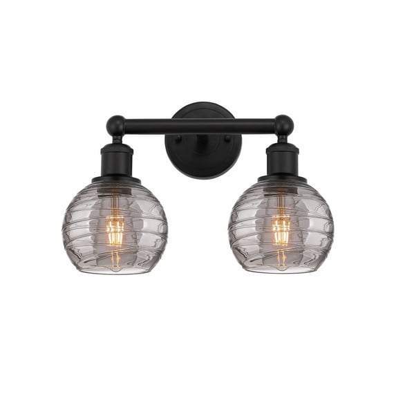 Innovations Lighting - Athens Deco Swirl - 2 Light Bath Vanity In Industrial