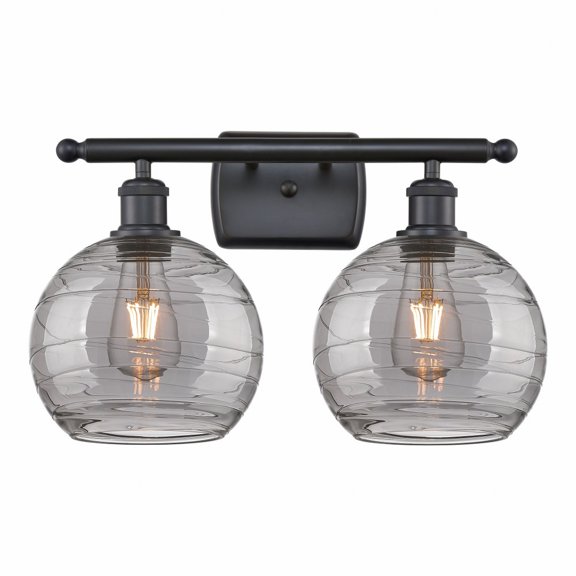 Innovations Lighting - Athens Deco Swirl - 2 Light Bath Vanity In Industrial
