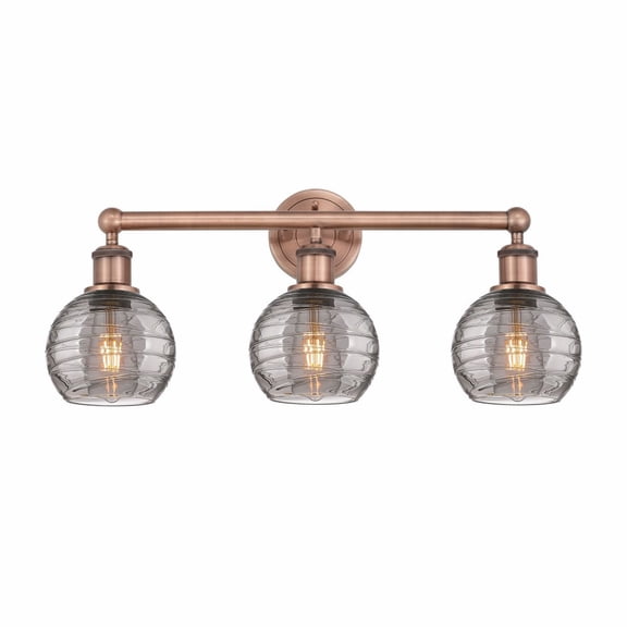 Innovations Lighting - Athens Deco Swirl - 3 Light Bath Vanity In Industrial