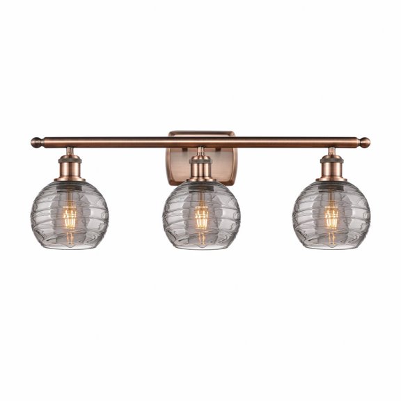 Innovations Lighting - Athens Deco Swirl - 3 Light Bath Vanity In Industrial