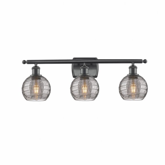 Innovations Lighting - Athens Deco Swirl - 3 Light Bath Vanity In Industrial