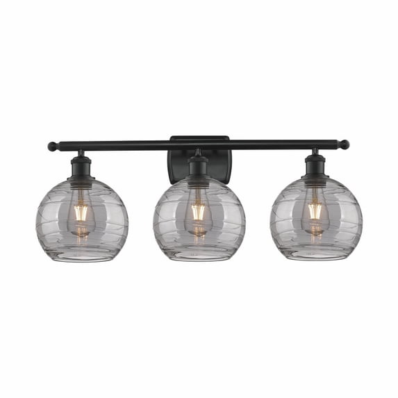 Innovations Lighting - Athens Deco Swirl - 3 Light Bath Vanity In Industrial