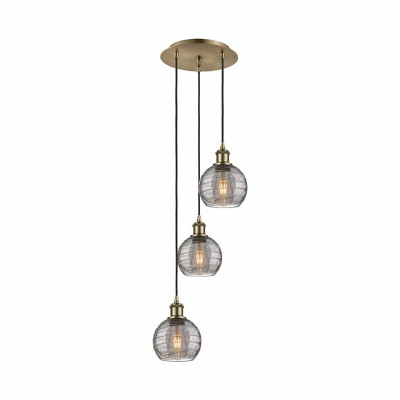 Innovations Lighting - Athens Deco Swirl - 3 Light Cord Hung Multi Pendant In