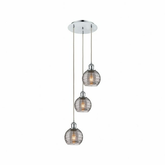 Innovations Lighting - Athens Deco Swirl - 3 Light Cord Hung Multi Pendant In