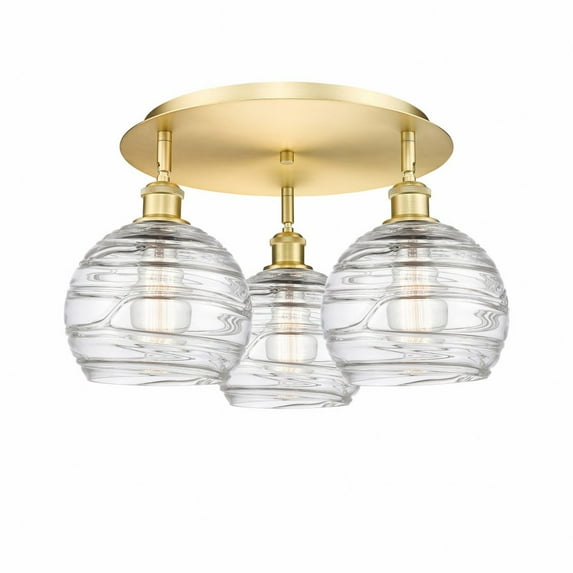 Innovations Lighting - Athens Deco Swirl - 3 Light Flush Mount In Industrial
