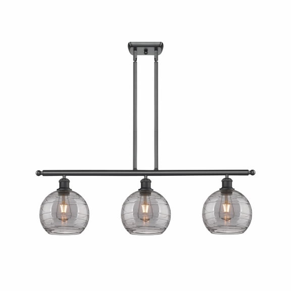 Innovations Lighting - Athens Deco Swirl - 3 Light Island In Industrial Style-11