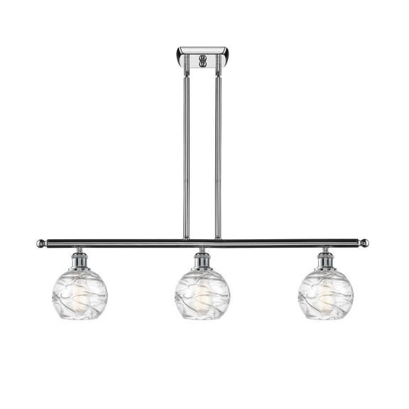 516-3I-PC-G1213-6 Innovations Lighting Athens Deco Swirl - 3 Light Island In Industrial Style-9 Inches Tall and 36 Inches Wide-Polished Chrome
