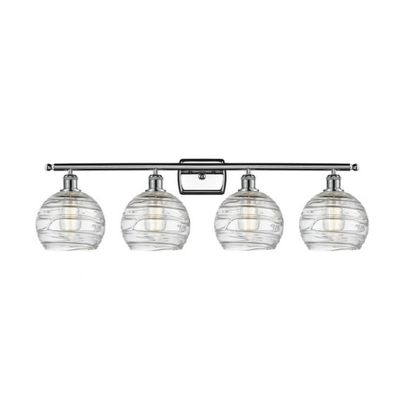 516-4W-PC-G1213-8 Innovations Lighting Athens Deco Swirl - 4 Light Bath Vanity In Industrial Style-11.25 Inches Tall and 36 Inches Wide-Polished