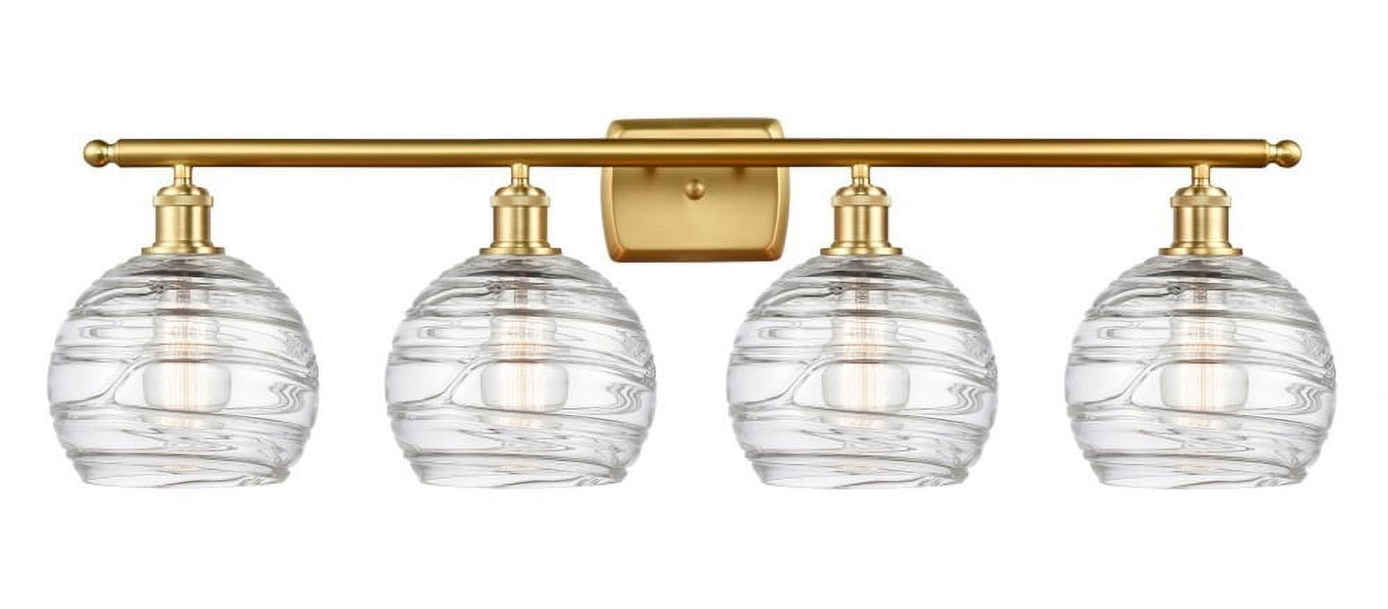 Athena Deco Swirl 36" Brass Dimmable Vanity Light in Satin Gold