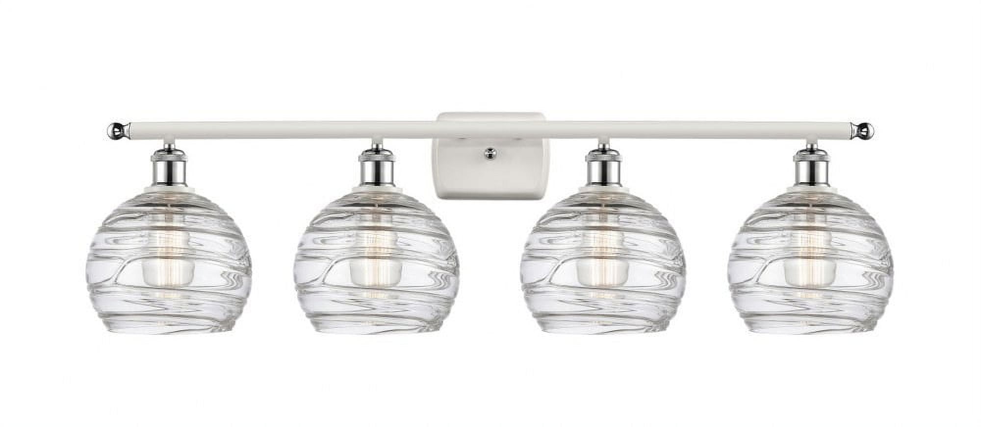 Athens Deco Swirl 36" Chrome 4-Light Vanity Light
