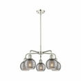 thumbnail image 1 of 516-5CR-PN-G1213-6SM Innovations Lighting Athens Deco Swirl - 5 Light Stem Hung Chandelier In Industrial Style-13.63 Inches Tall and 23.88 Inches, 1 of 2
