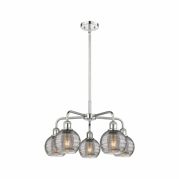 Innovations Lighting - Athens Deco Swirl - 5 Light Stem Hung Chandelier In