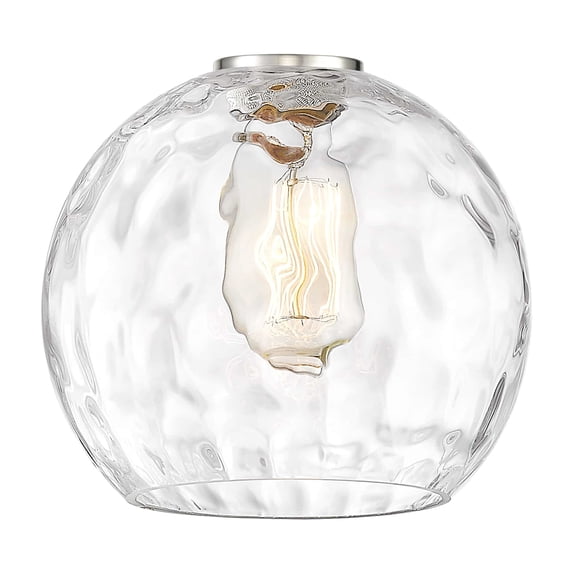 Innovations Lighting Athens Water Glass - 1 Light 8" Semi-Flush Mount Clear Water Glass/Matte Black