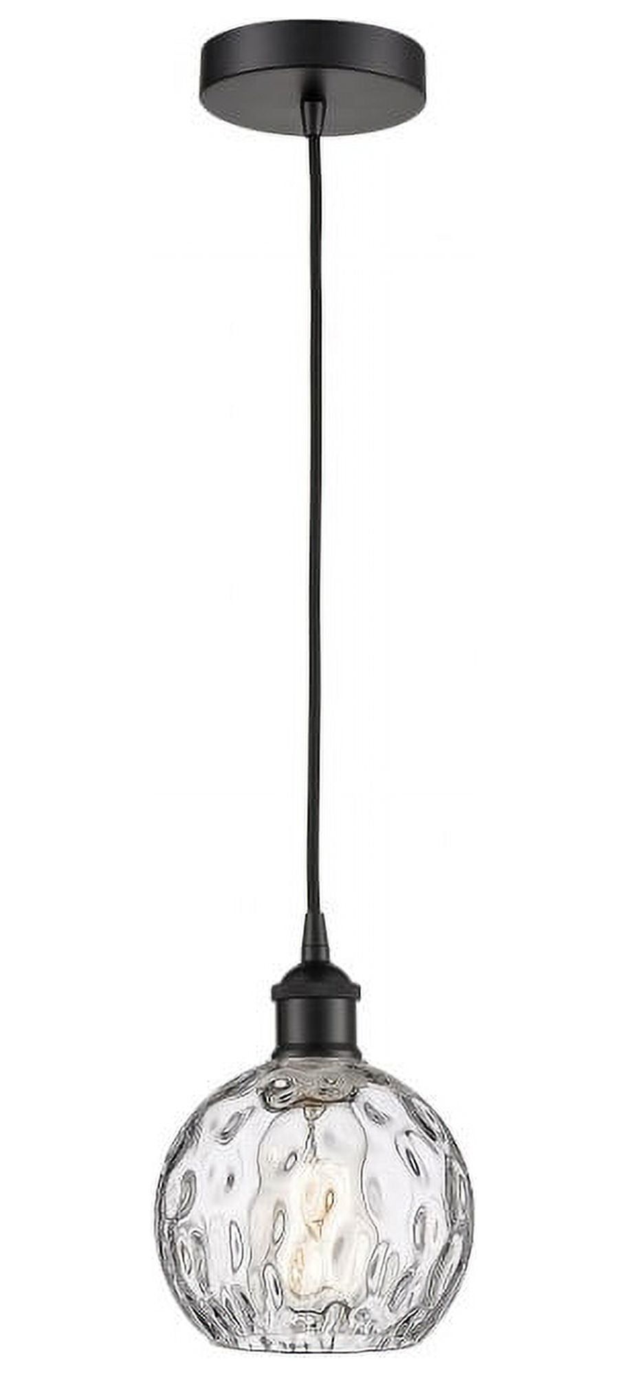 Athens Matte Black Mini Pendant Light with Clear Glass Shade