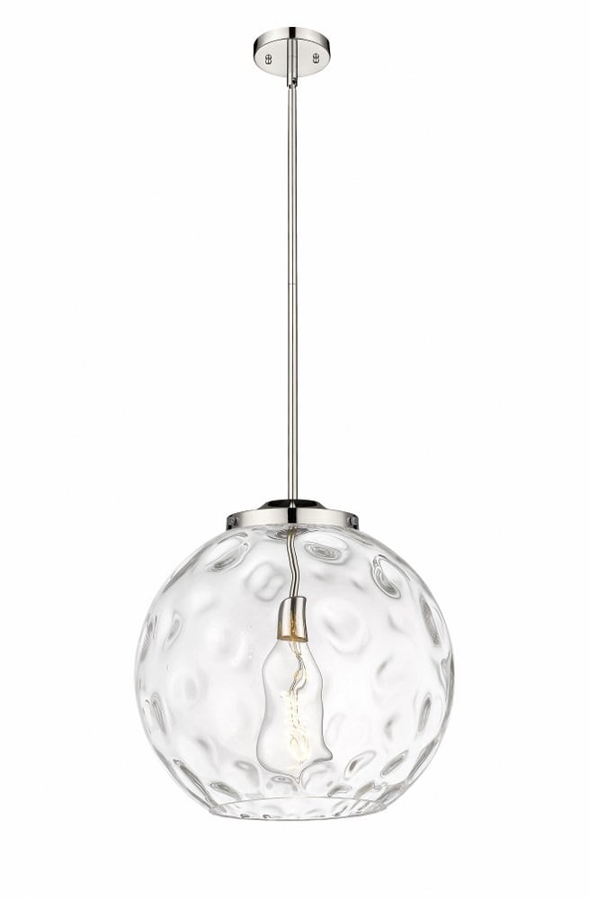 Athens Sphere Pendant in Polished Nickel with Water Glass Globe