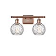 thumbnail image 1 of Innovations Lighting  Athens Water Glass 2 Light 16" Bath Vanity Light Antique Copper, 1 of 5