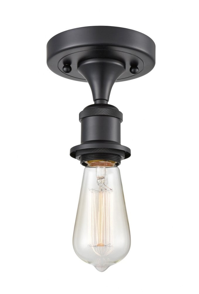 Matte Black Brass 5.5" Semi-Flush Mount Light