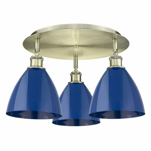 Innovations Lighting - Ballston Dome - 3 Light Flush Mount In Industrial