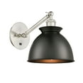 thumbnail image 1 of Innovations Lighting  Ballston Adirondack - 1 Light 8" Sconce - Arm Adjusts Up and Down Matte Black/Brushed Satin Nickel, 1 of 5